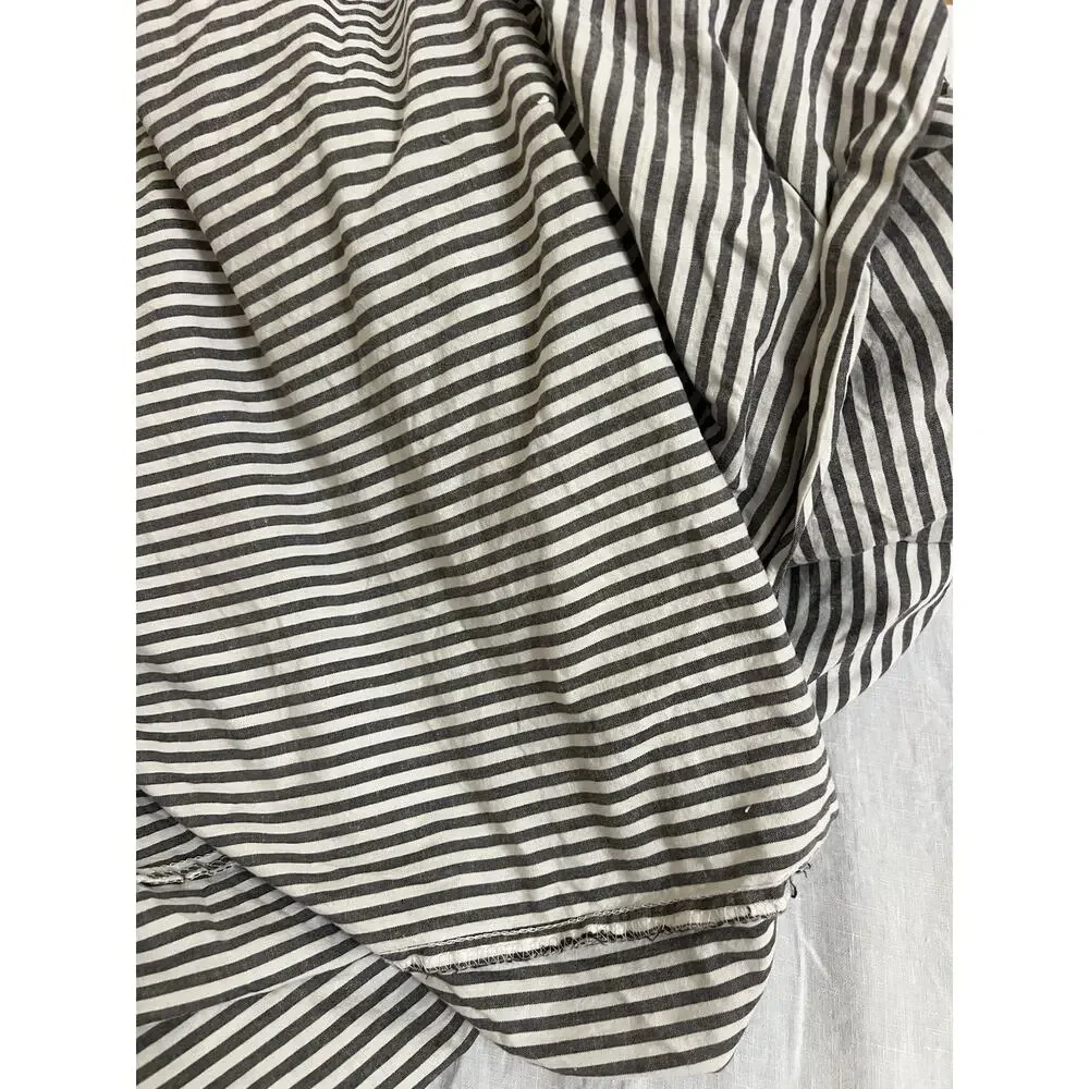 IKEA SOLFIBBLA WHITE/grey STRIPE FULL DUVET Cover Cotton 80x86”